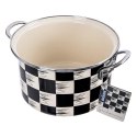 Garnek Emaliowany 3 L ORION SZACHOWNICA 20 cm Indukcja Zmywarka