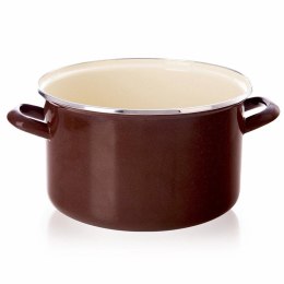 Garnek Emaliowany 4 L ORION BROWN Retro 22 cm Indukcja Zmywarka