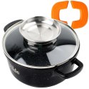 Garnek Granitowy 1,2 L 16 cm Pokrywka Aroma Dozownik Silikon VILDE