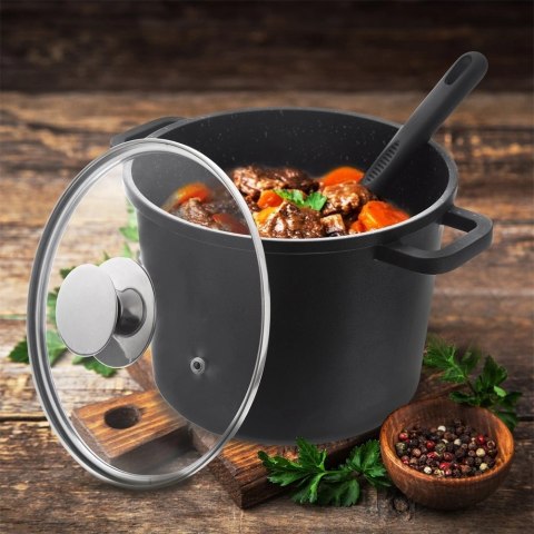 Garnek Granitowy ORION GRANDE Wysoki 21 cm 4,2 L Indukcja Piekarnik