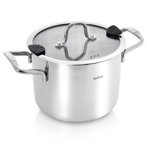 Garnek Stalowy Nierdzewny 3,5 L Venice Pokrywka Szklana 18 cm