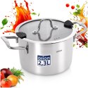 Garnek Stalowy z Pokrywką 2,3 L Venice Odcedzanie Indukcja 18 cm