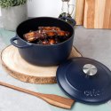 Garnek Żeliwny 3,3 L LITINA Emaliowany 22 cm Granatowy Indukcja