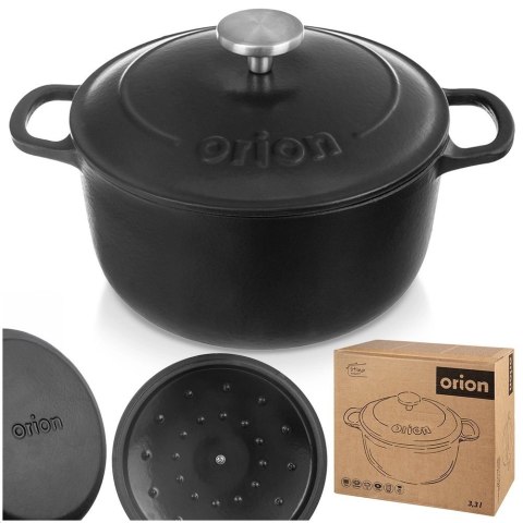 Garnek Żeliwny 3,3 L LITINA Emaliowany 22 cm Granatowy Indukcja