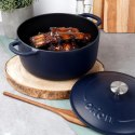 Garnek Żeliwny 5,2 L LITINA Emaliowany 26 cm Granatowy Indukcja