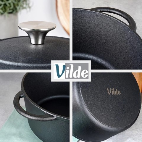 Garnek Żeliwny Solidny Gaz Indukcja Solidny Uniwersalny VILDE 33x26x12 cm