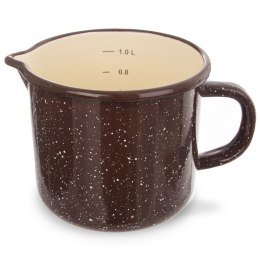 Garnek z Miarką 1,2 L Kubek Emaliowany Retro ORION 12 cm