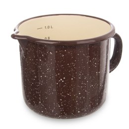 Garnek z Miarką 1,2 L Kubek Emaliowany Retro ORION 12 cm