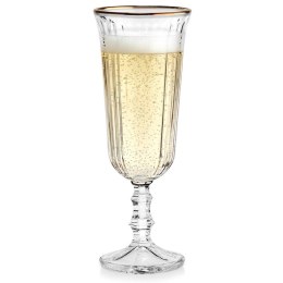 Kieliszek do Szampana Prosecco 120 ml Ryflowany Złoty Rant VILDE Glass