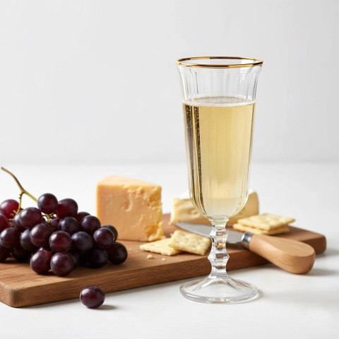 Kieliszek do Szampana Prosecco 120 ml Ryflowany Złoty Rant VILDE Glass