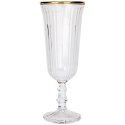 Kieliszek do Szampana Prosecco 120 ml Ryflowany Złoty Rant VILDE Glass