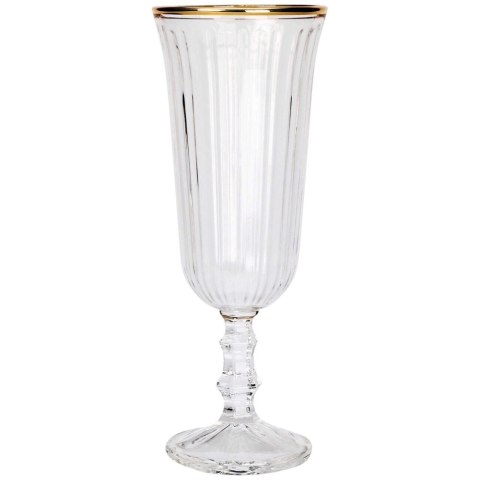 Kieliszek do Szampana Prosecco 120 ml Ryflowany Złoty Rant VILDE Glass