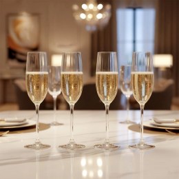 Kieliszki do Szampana Prosecco 4 szt. 210 ml Szkło Wzór Paski do Zmywarki