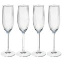 Kieliszki do Szampana Prosecco 4 szt. 210 ml Szkło Wzór Paski do Zmywarki
