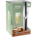 Kieliszki do Szampana Prosecco 4 szt. 210 ml Szkło Wzór Paski do Zmywarki