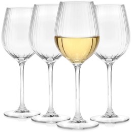 Kieliszki do Wina Białego 380 ml Ryflowane Zestaw 4 szt. Glass