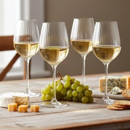 Kieliszki do Wina Białego 380 ml Ryflowane Zestaw 4 szt. Glass