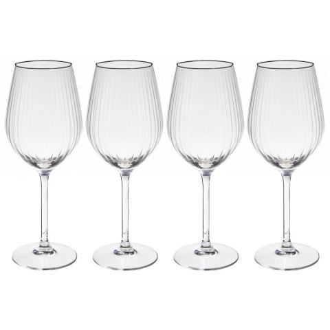 Kieliszki do Wina Czerwonego 490 ml Ryflowane Komplet 4 szt.