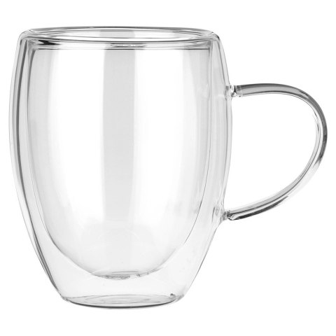 Komplet 2 Szklanek Termicznych z Uchem 320ml Podwójne Szkło VILDE