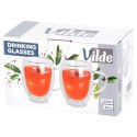 Komplet 2 Szklanek Termicznych z Uchem 320ml Podwójne Szkło VILDE