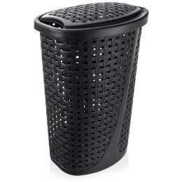 Kosz na Pranie Bieliznę Wąski Plastikowy Czarny ORION 45 L
