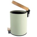 Kosz na Śmieci 5 L Miętowy Greenish Bambusowy Pedał Łazienkowy