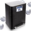 Kosz na Śmieci 6 L Czarny Loft Stal Nierdzewna z Pedałem ORION Slim