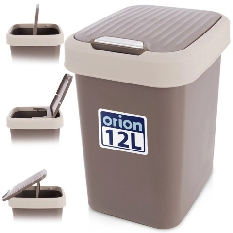 Kosz na Śmieci Uchylny ORION 12 L Pojemnik na Odpady Tworzywo Brązowy