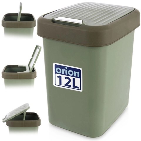 Kosz na Śmieci Uchylny ORION 12 L Pojemnik na Odpady Tworzywo Zielony