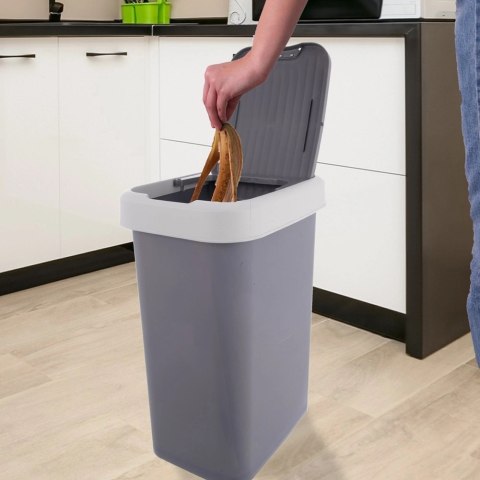 Kosz na Śmieci Uchylny ORION 25 L Pojemnik na Odpady Tworzywo Szary