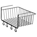 Koszyk Podwieszany Pod Półkę Metalowy Czarny 40 cm z Haczykami VILDE