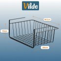 Koszyk Podwieszany Pod Półkę Metalowy Czarny 40 cm z Haczykami VILDE
