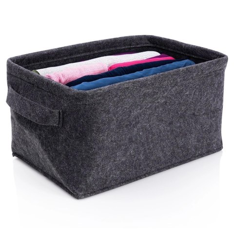 Koszyk do Przechowywania Filcowy Składany Czarny 36 x 27 x 20 STORAGE