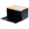 Chlebak Metalowy VILDE Czarny 35,5 x 22 x 20,5 cm z Pokrywą i Deską