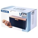 Chlebak Metalowy VILDE Czarny 35,5 x 22 x 20,5 cm z Pokrywą i Deską