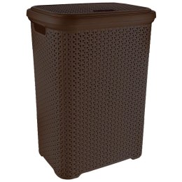 Kosz na Pranie Ubrania Duży Łazienkowy Plastikowy z Pokrywką ORION 55 L