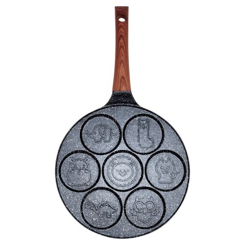 Patelnia do Jajek Granitowa 7 Otworów 26 cm VILDE Black&Wood Indukcja