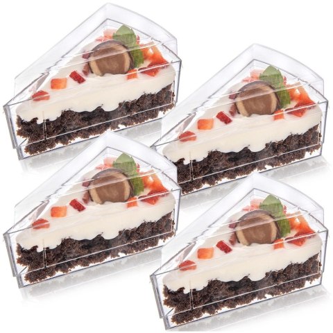Pucharki Trójkątne z Pokrywkami 160ml Zestaw 4 szt. ORION Finger Food