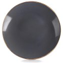 Talerz Obiadowy Płytki 27 cm Ceramika Szary Glaze Nakrapiany Zmywarka