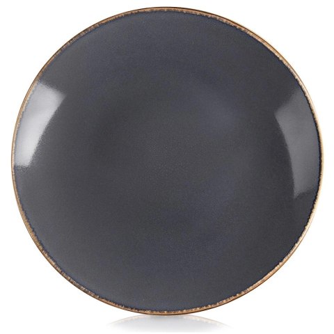 Talerz Obiadowy Płytki 27 cm Ceramika Szary Glaze Nakrapiany Zmywarka