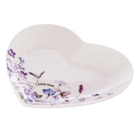 Talerzyk w Kształcie Serca Porcelana 17 cm Louka Kwiaty na Prezent