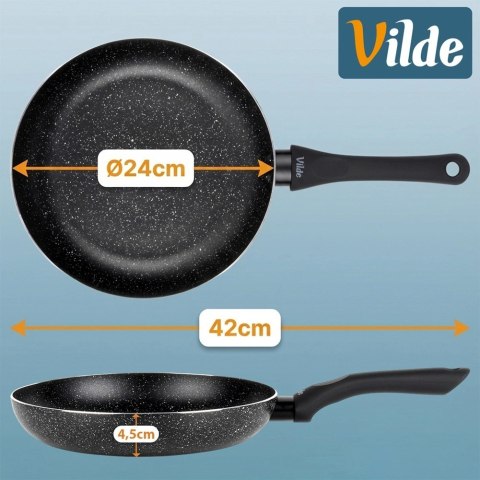 Patelnia Granitowa 24 cm Black Line Indukcja Gaz Non-stick VILDE