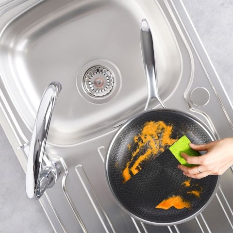 Patelnia Stalowa 24 cm ORION Cookcell Nieprzywierająca do Piekarnika