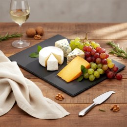 Taca Kamienna Łupek 40 x 30 cm Czarna Serwowanie Potraw Przekąsek VILDE