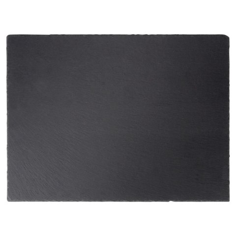 Taca Kamienna Łupek 40 x 30 cm Czarna Serwowanie Potraw Przekąsek VILDE