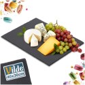 Taca Kamienna Łupek 40 x 30 cm Czarna Serwowanie Potraw Przekąsek VILDE