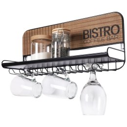 Wieszak na Kieliszki Kubki Filiżanki Metalowy Ścienny VILDE 48x12x20 cm