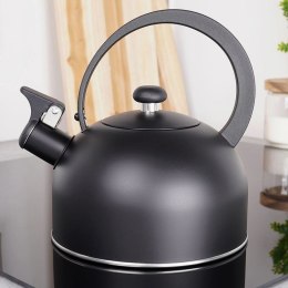 Czajnik na Gaz Indukcja z Gwizdkiem Stalowy Czarny Solidny Trwały VILDE 2 l