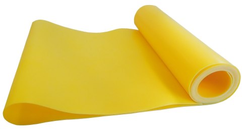 Guma Taśma Oporowa Gimnastyczna Fitness Żółta 0,45 mm KUBISPORT 120 cm
