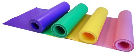 Guma Taśma Oporowa Gimnastyczna Fitness Żółta 0,45 mm KUBISPORT 120 cm